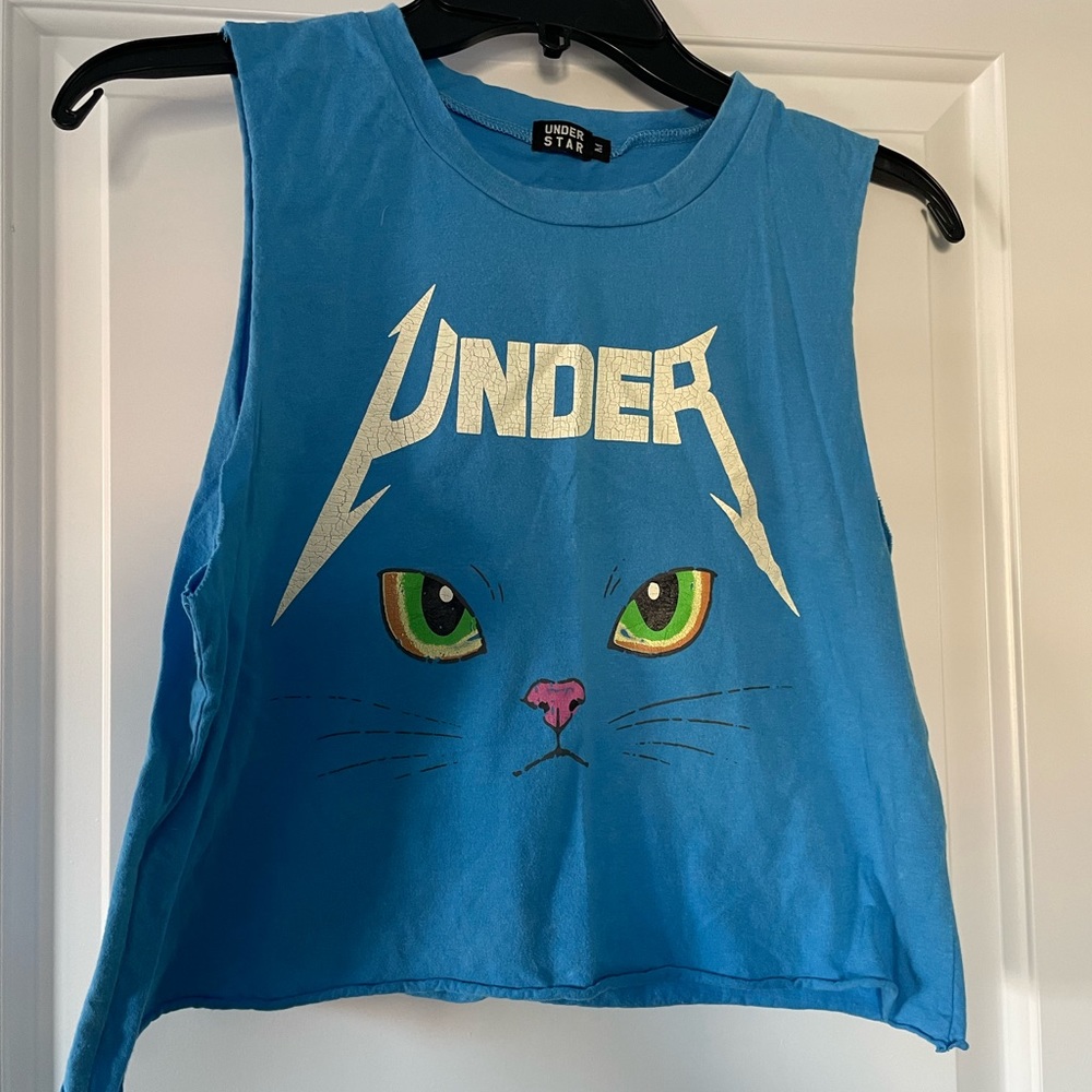 PacSun Blue Graphic Crop Top